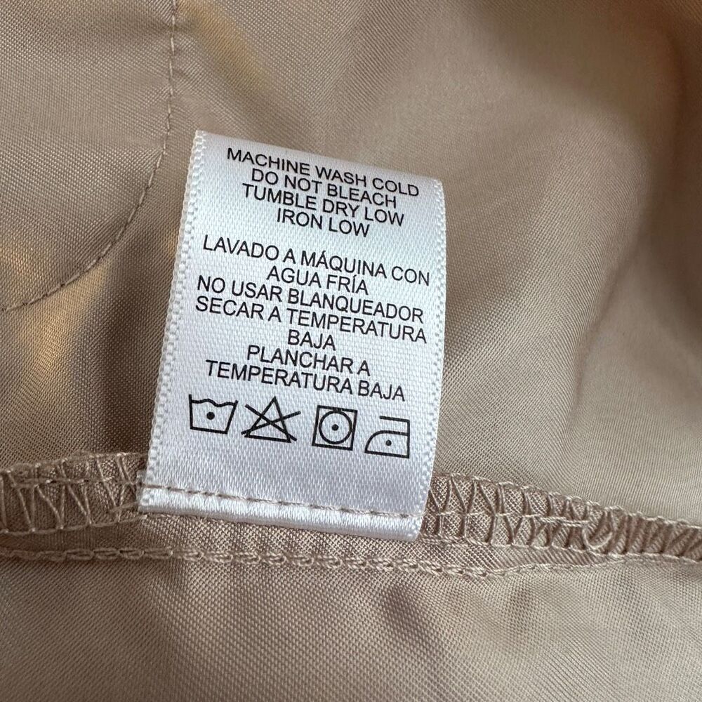 Love Tree light trench coat w/ hood in tan- size M - Picture 9 of 10